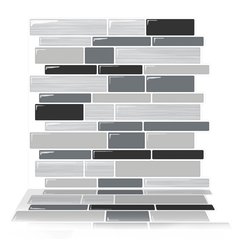 Tictactiles 10 X 10 Pvc Peel Stick Mosaic Tile In Gray Black Wayfair