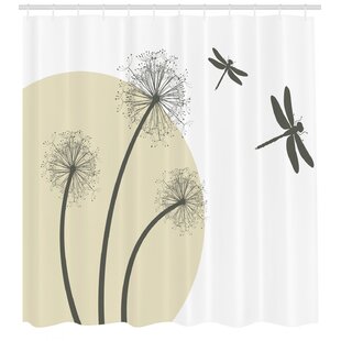 Gerryed Shower Curtains Dragonfly Waterproof Print 100% Polyester with Hooks for Bathroom White 36x72inch