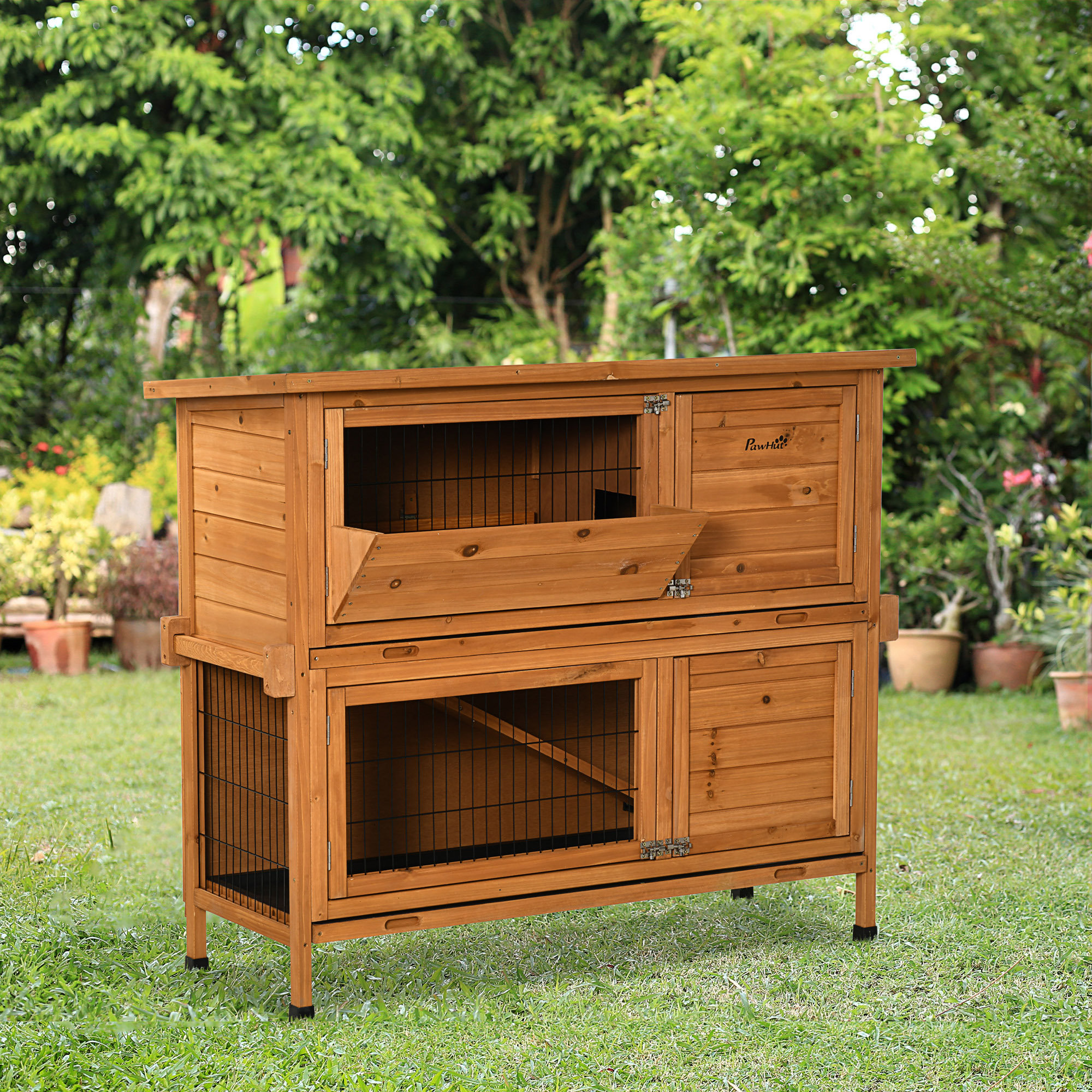 Tucker Murphy Pet™ Aulikki Weather Resistant Rabbit Hutch with Ramp
