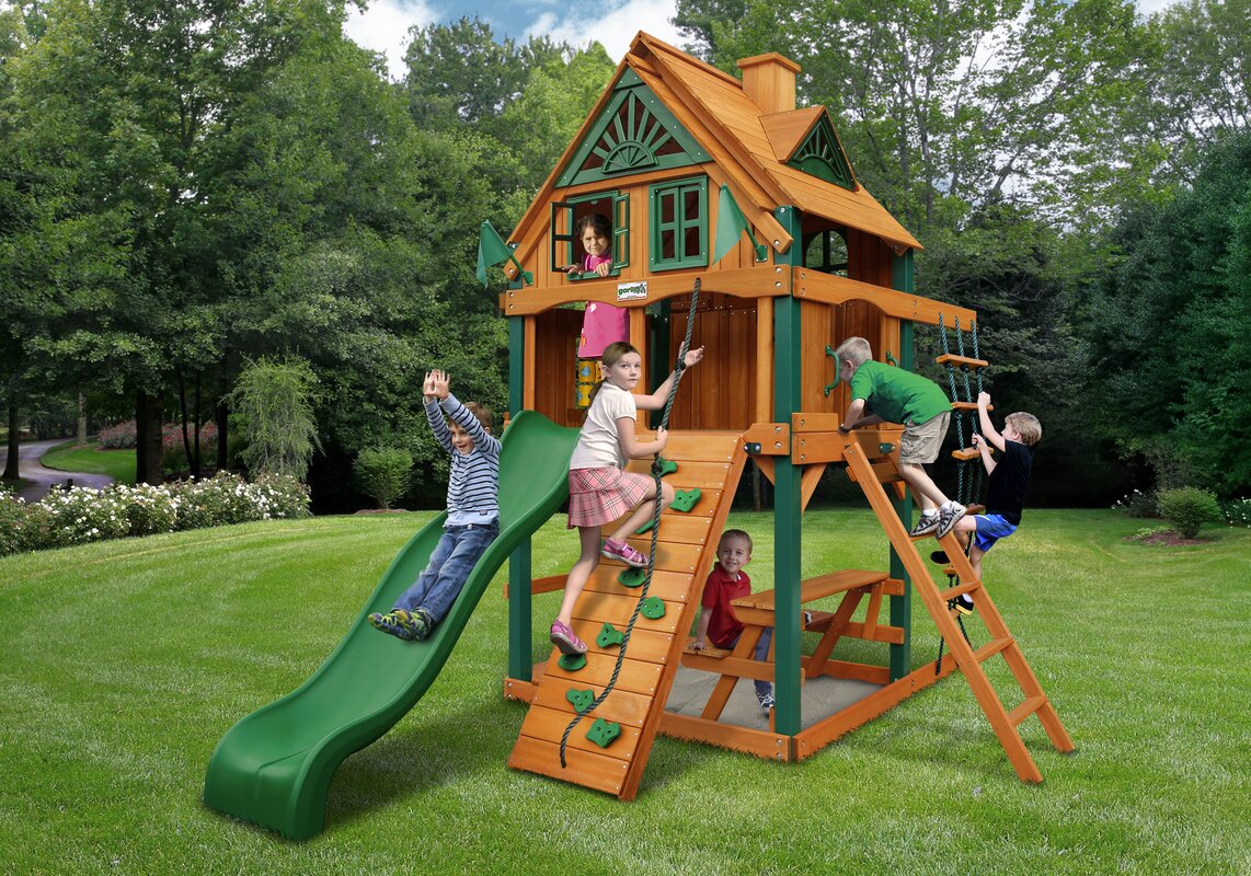 Gorilla Playsets Chateau Treehouse Tower Swing Set Reviews Wayfair