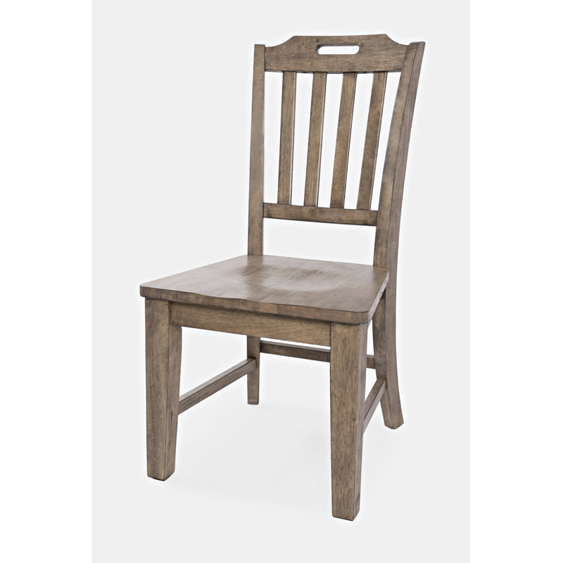 Gracie Oaks Blairmore Solid Wood Slat Back Side Chair In Taupe Reviews Wayfair