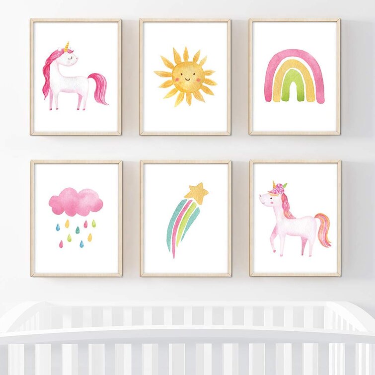 Shine Bright Stars Modern Nursery Print Wall Art Kids Decor Baby Room Picture 