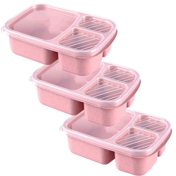FUNKY SET OF THREE PLASTIC STACKING LUNCH SANDWICH PICNIC BOXES BOX FOOD STORAGE
