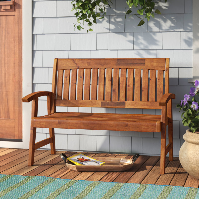 August Grove Gabbert Wooden Garden Bench Reviews Wayfair