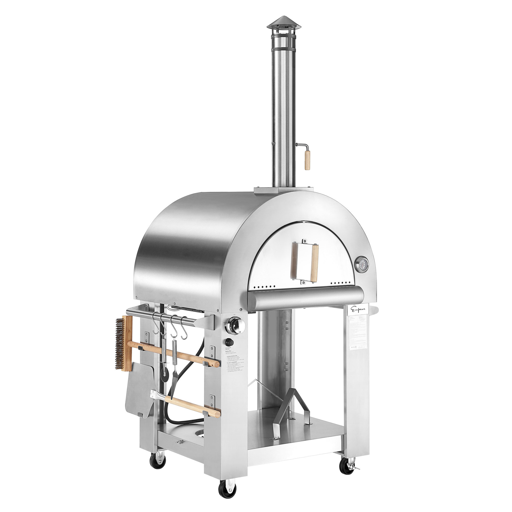 Empava Freestanding Wood And Propane Gas Burning Outdoor Pizza Oven