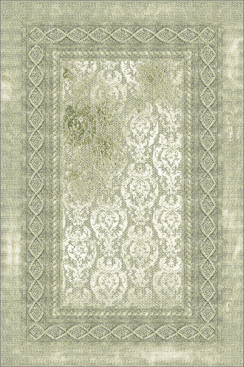 Oriental Machine Woven Polyester Area Rug in Green/White Rug Size: Rectangle 1'8" x 2'7"