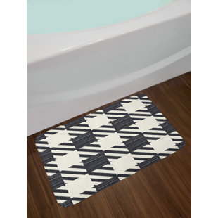Black And White Checkered Mat Wayfair Diagonal Black And White Checkered Bath Rug