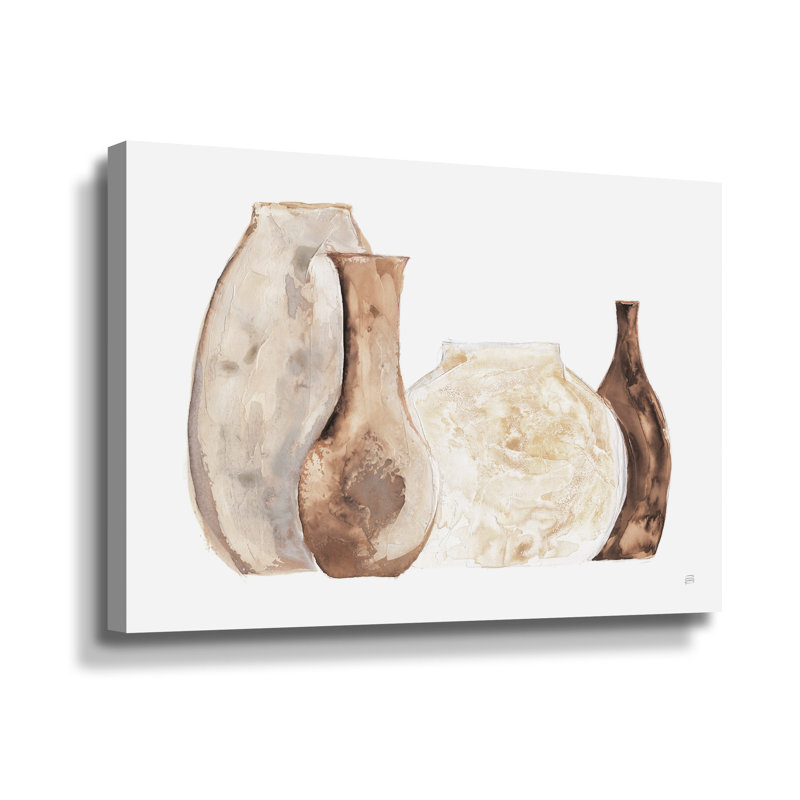 Neutral Vases II Gallery Size: 24" H x 36" W x 2'' D, Format: Wrapped Canvas