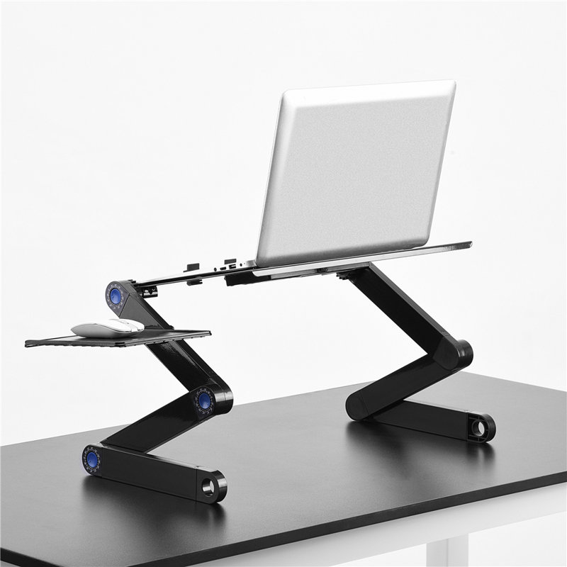 Inbox Zero Adjustable Foldable Laptop Notebook Pc Desk Table Stand Bed Tray 2 Cooling Fans Wayfair Ca
