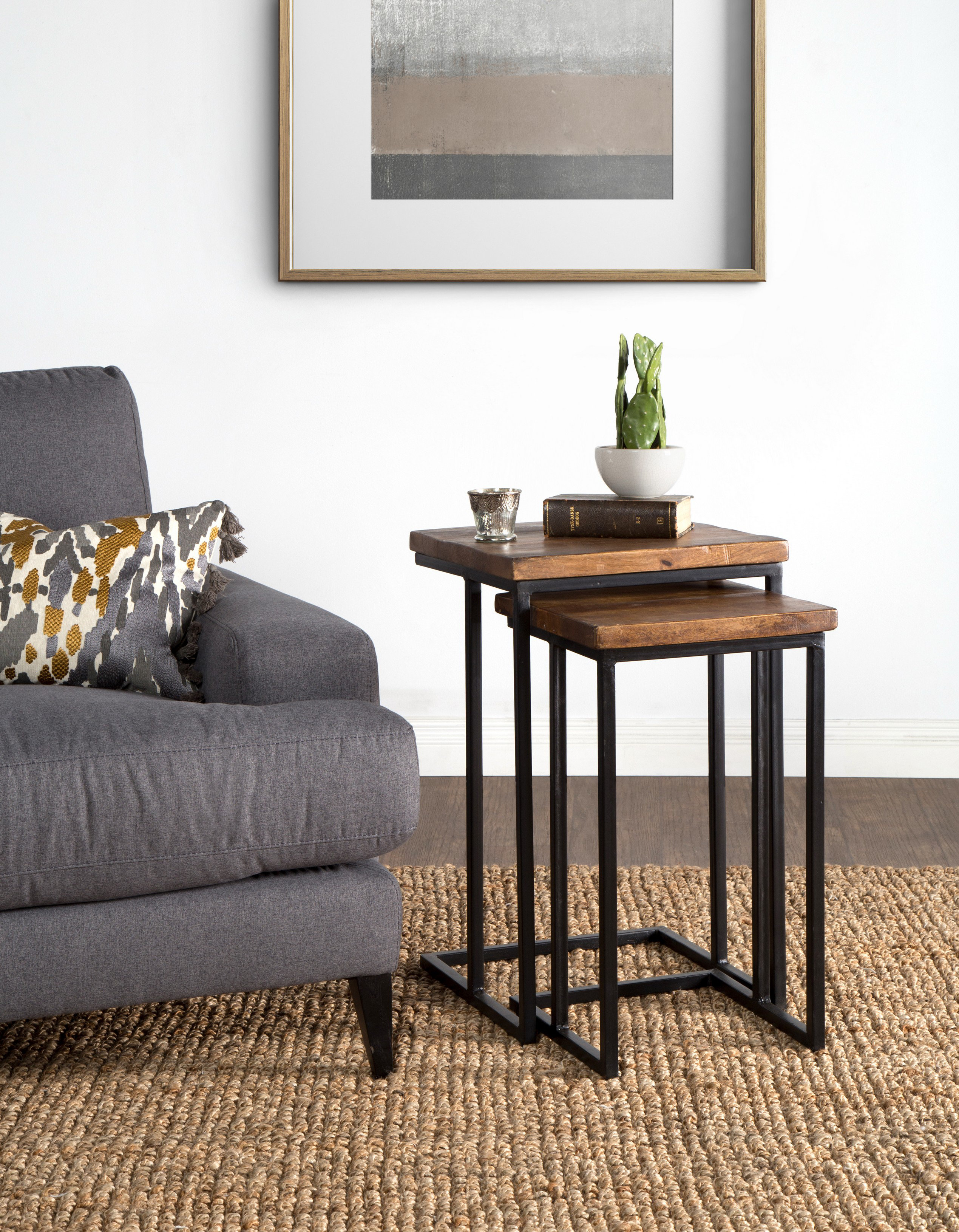 Nest of Tables 2 3 Table Units Wood Living Room Side Lamp Coffee Furniture