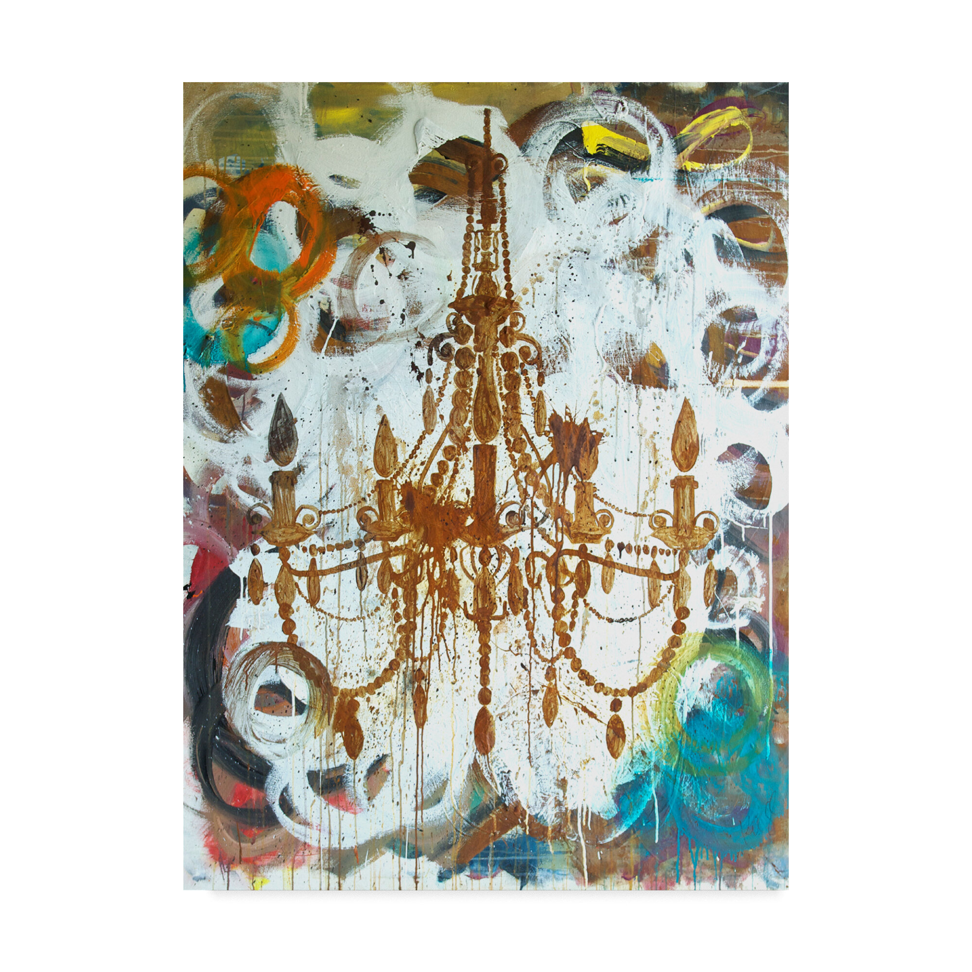 Ebern Designs Rust Chandelier Acrylic Painting Print On Wrapped Canvas Wayfair