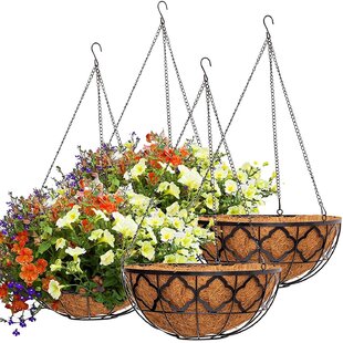 Details about   Flower Pot Basket Round Plastic Soil Plant Chain For Garden Indoor Durable 