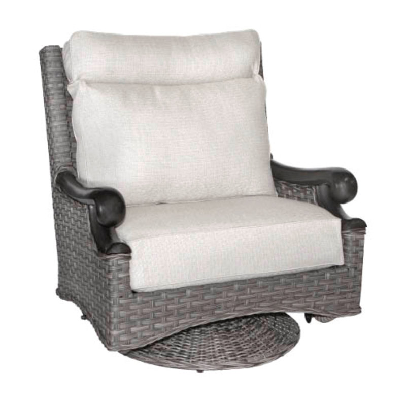 Canora Grey Guidi High Back Swivel Patio Chair With Sunbrella Cushions Wayfair