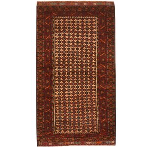 Balouchi Hand-Knotted Red/Ivory Area Rug