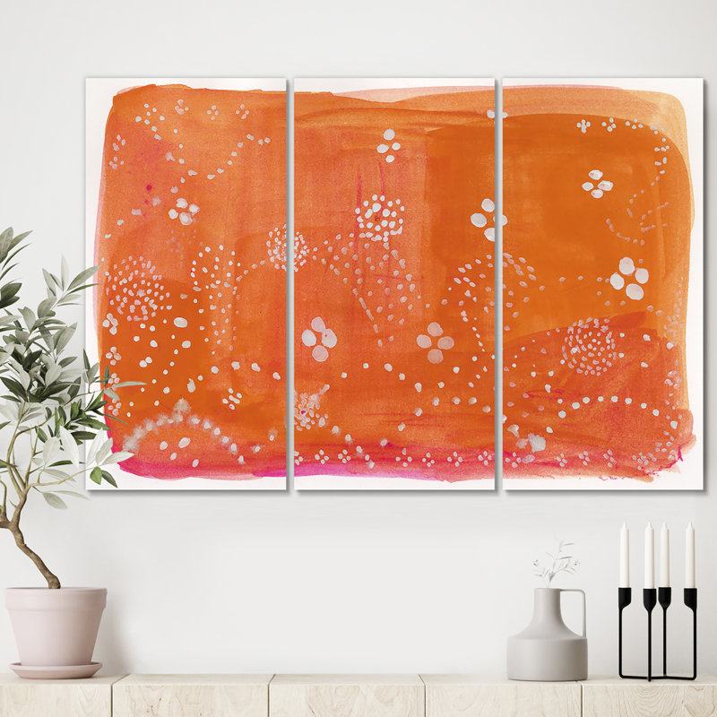 East Urban Home Indian Orange Composition Painting Multi Piece