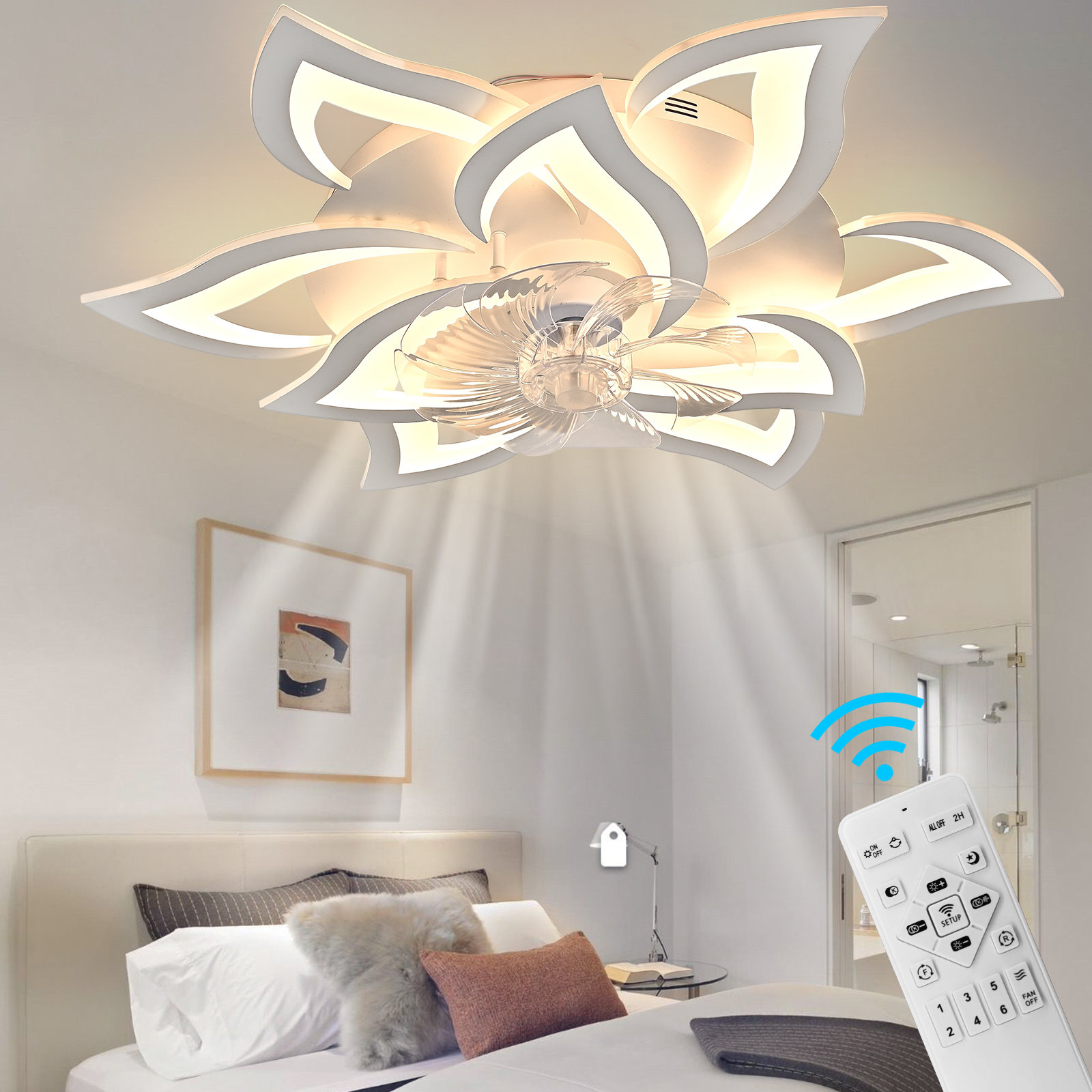 Wrought Studio Ceiling Fans With Lights And Remote, Chandelier Ceiling ...