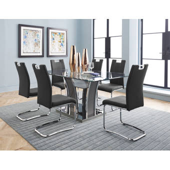 Orren Ellis Latrell 7 Piece Dining Set Wayfair Ca