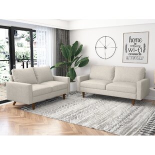Linen Square Arm Sectional Sofa Living Room Sets 58 Wide  Loveseat, 70 Wide Sofa by Ebern Designs