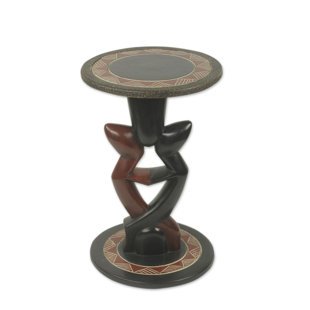 Shangrila Lovers Dance Wood End Table by Bloomsbury Market
