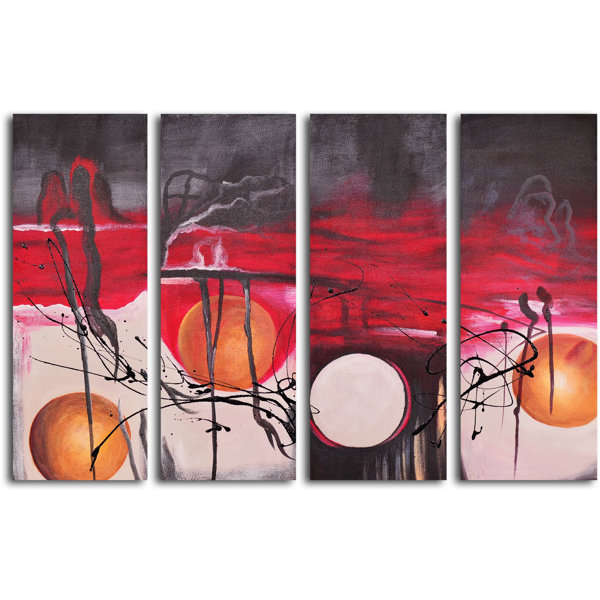 My Art Outlet Balls Eclipsed In Time 4 Piece Painting On Wrapped
