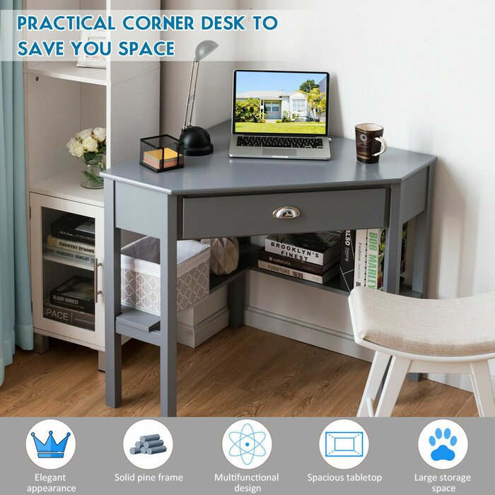 Gracie Oaks Glastbury Corner Desk Reviews Wayfair Ca