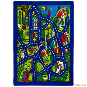 Street Map Blue/Green Area Rug