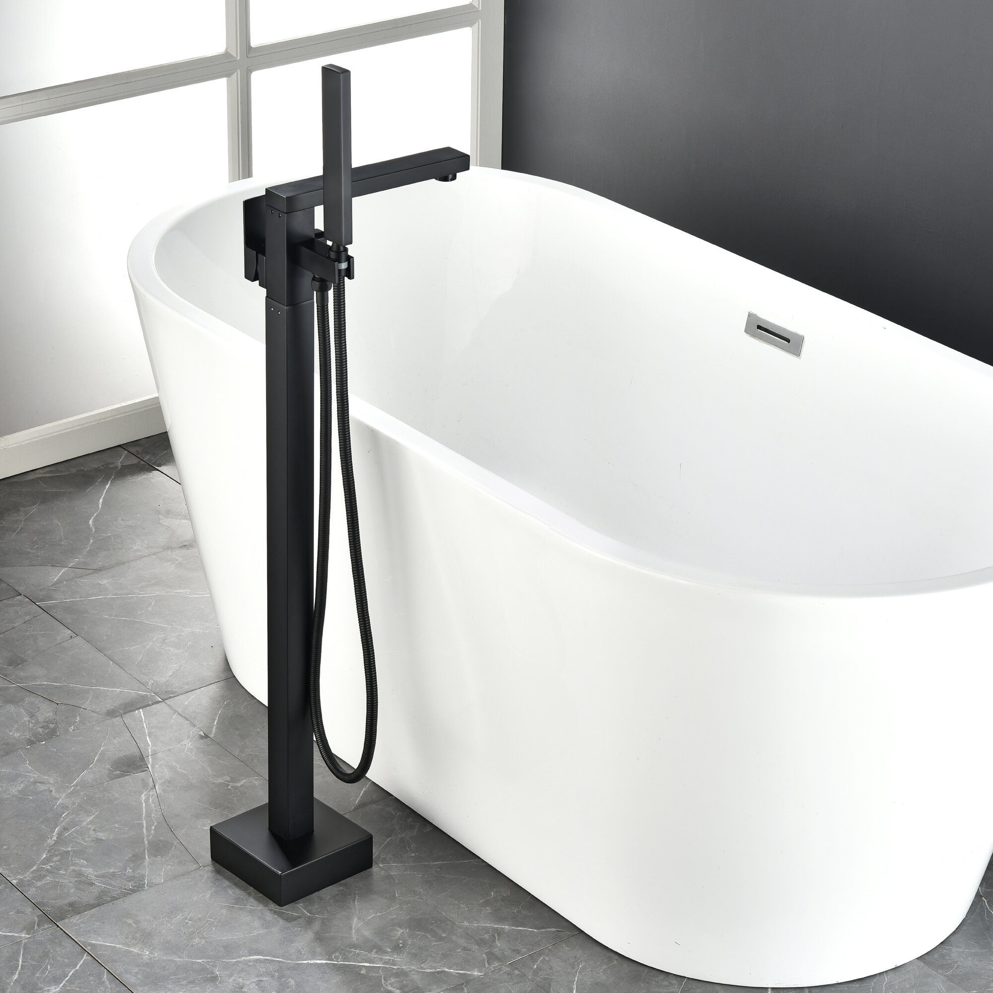 Single Handle Floor Mounted Bath Clawfoot Tub Faucet
