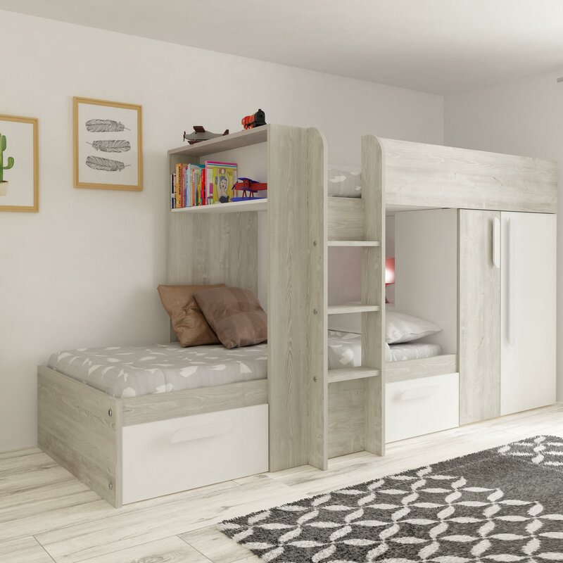 high bunk beds with storage