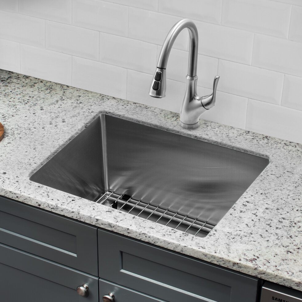 Soleil Radius 15 L X 20 W Undermount Kitchen Sink With Faucet Reviews Wayfair