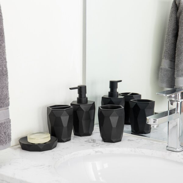 Black Toothbrush Holder Sleek Curvy Durable Stand Modern Bathroom Home Decor New 