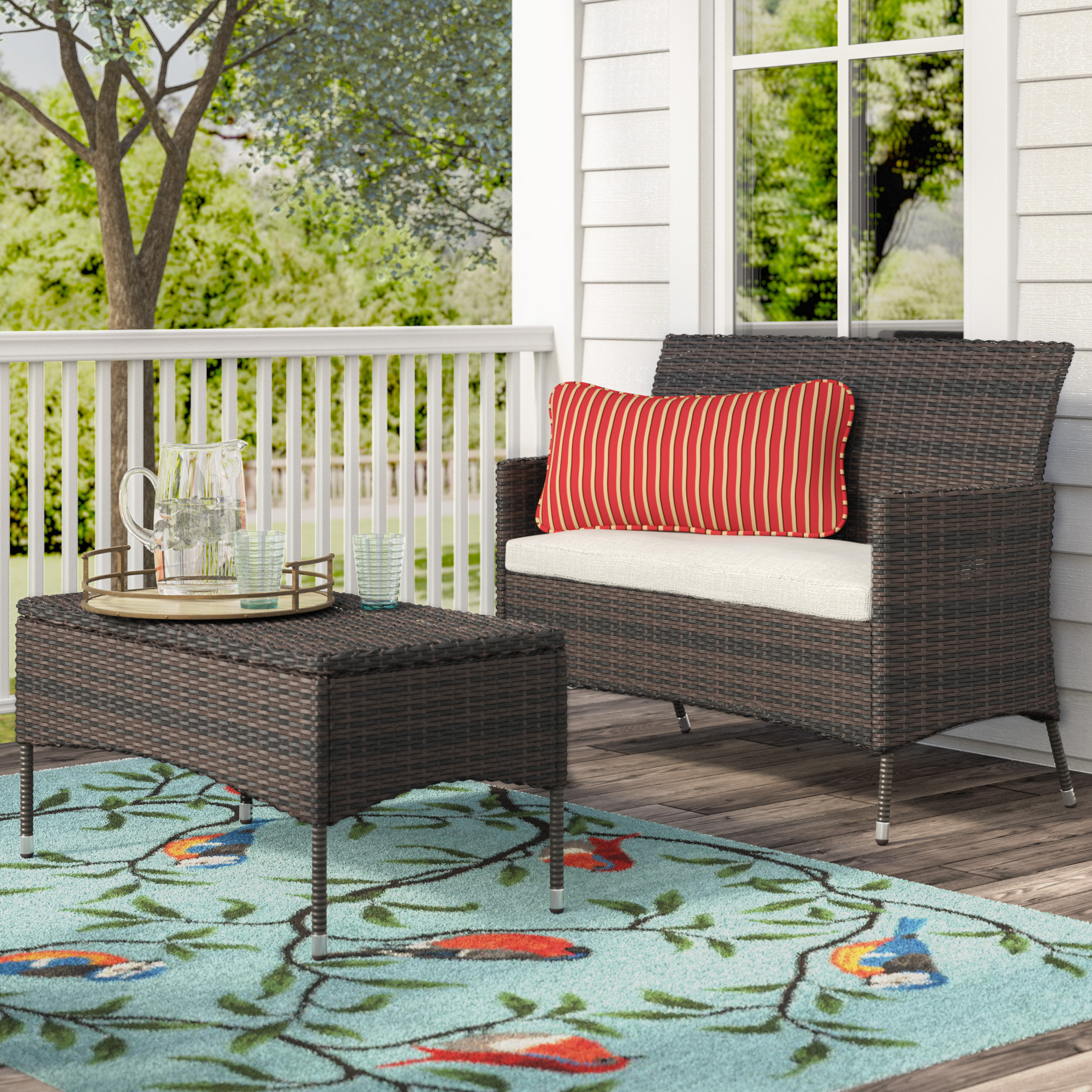 Andover Mills Louella 3 Piece Rattan Sofa Seating Group With Cushions Reviews Wayfair