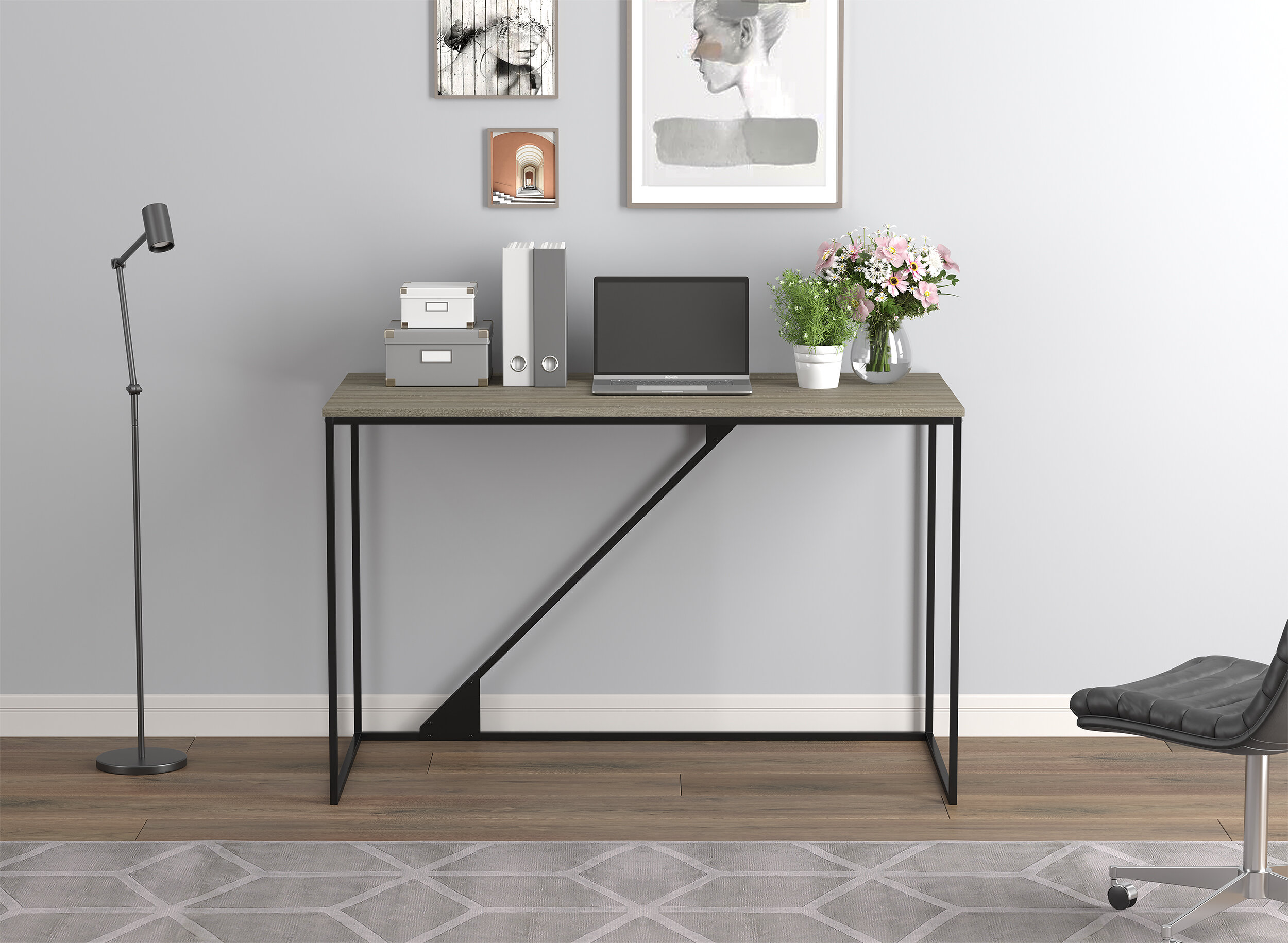 dark taupe computer desk