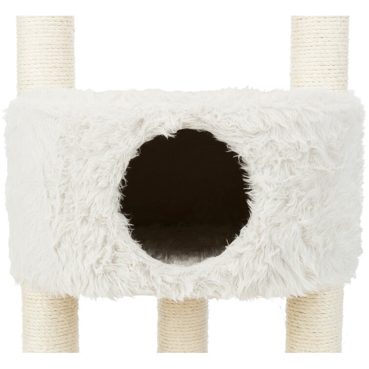 D x 51.75 in H Plush and Sisal with Metal Rim W x 24.75 in Cat Tower 24.75 in 