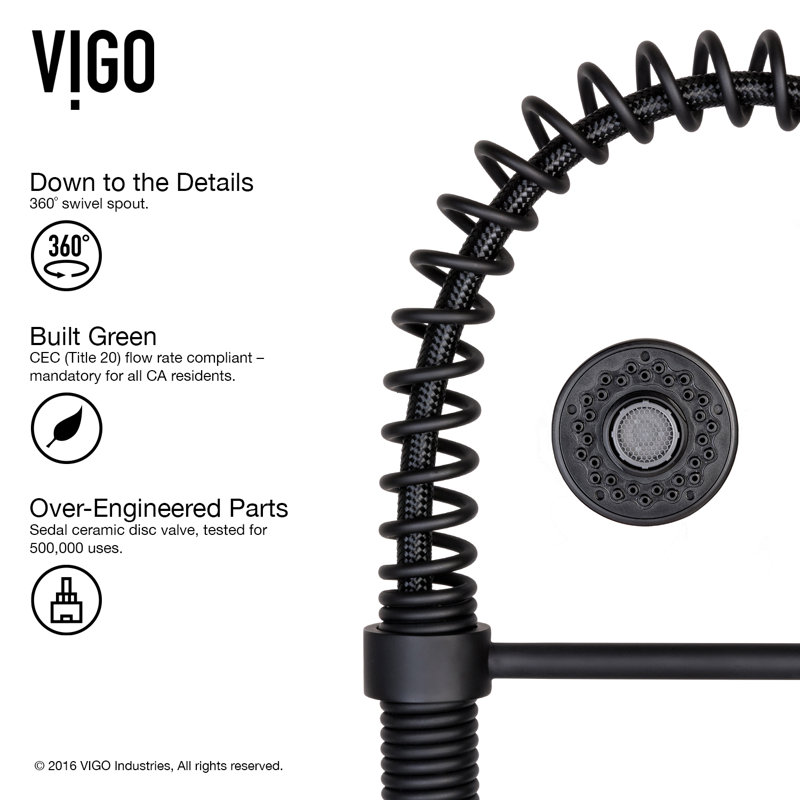 Vigo Edison Pull Down Single Handle Kitchen Faucet With Optional Soap Dispenser Reviews