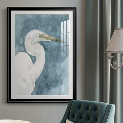 Watercolor Heron Portrait II - Picture Frame Print