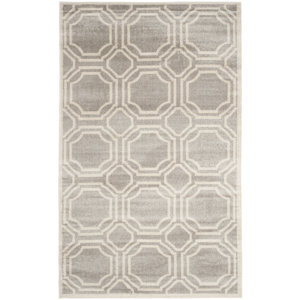 Maritza Geometric Gray/Ivory Indoor/Outdoor Area Rug