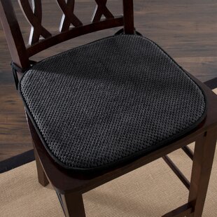LNIMIKIY Chair Cushion 1pc,Dark Grey Square Solid 40cm x 40cm Chair Seat Pads with Ties For Patio Home Car Sofa Office Tatami Decoration 