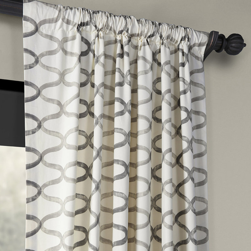 Balfour Graphic Printed Room Darkening Rod Pocket Single Curtain