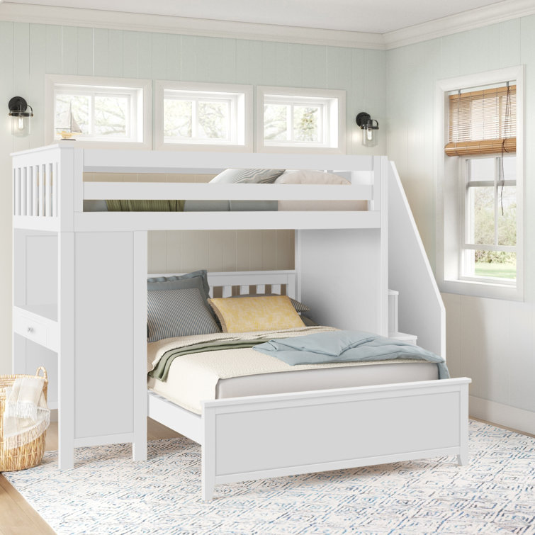white l shaped bunk beds