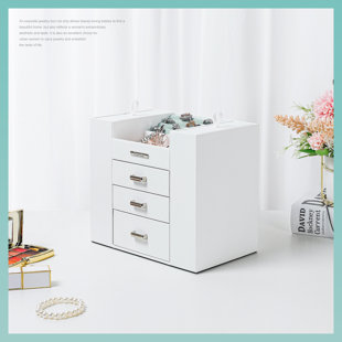 Jewelry Box Organizer Earrings White Solid 2Color Elegant PU Leather Jewelry Case Storage Hold Your Necklaces Bracelets Ideal for Girls and Women 