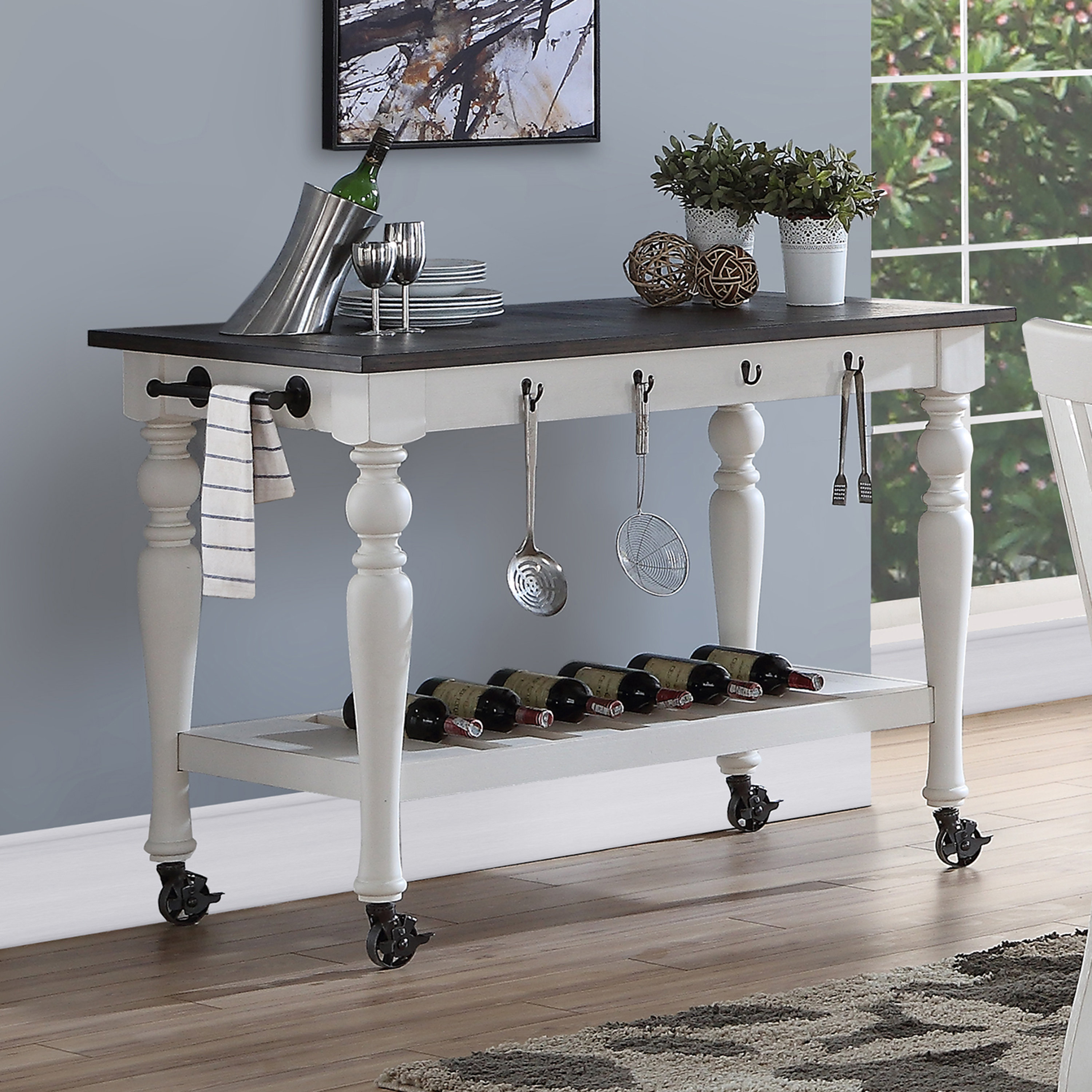 August Grove® Arrowsic 50.5'' Wide Rolling Kitchen Cart & Reviews Wayfair