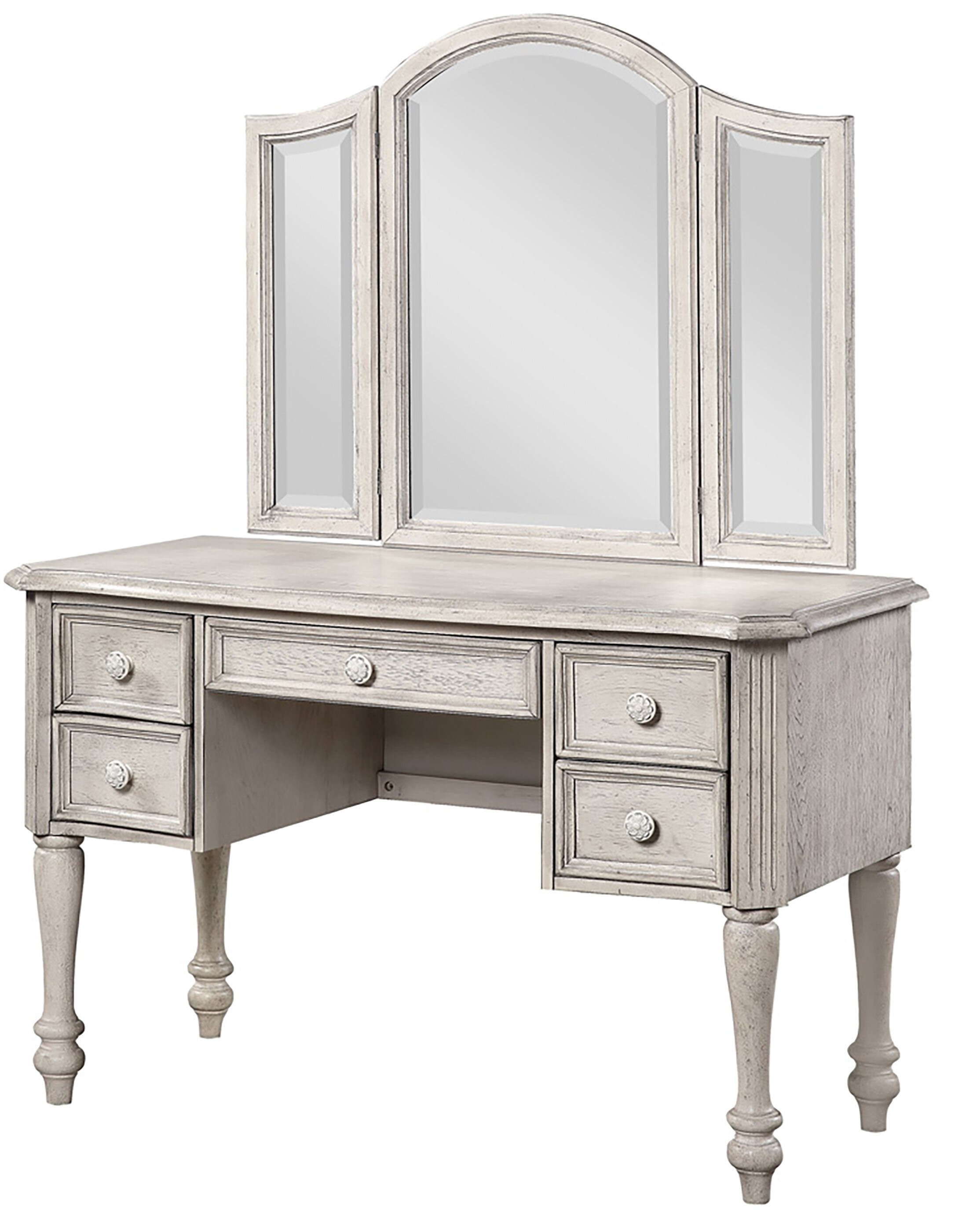 Solid Wood Vanity With Mirror Birch Lane