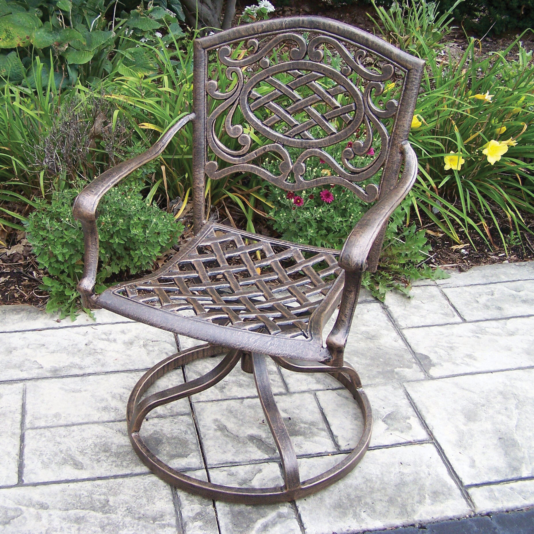 cast aluminum swivel rocker patio chairs