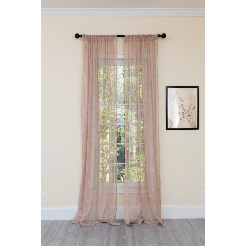 House Of Hampton Evalyn Elegant Butterfly Sheer Rod Pocket Single