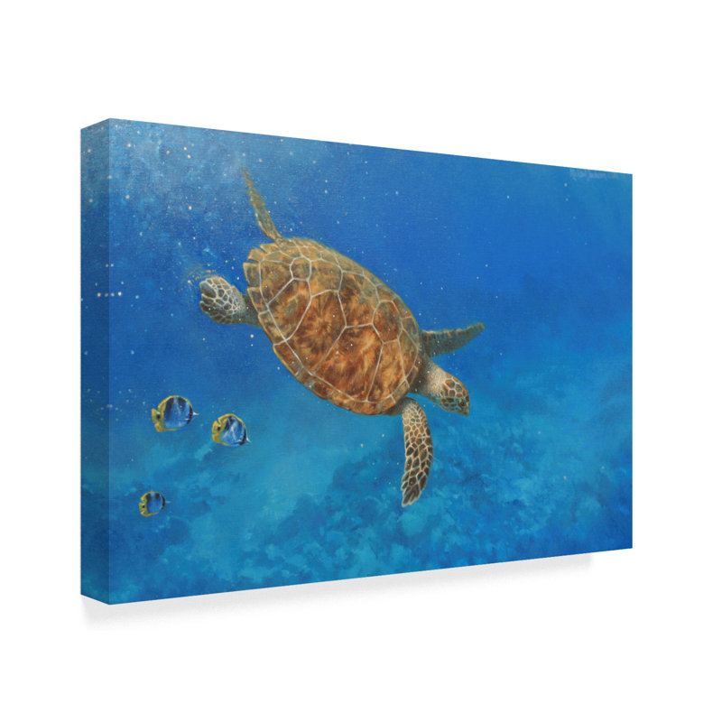 World Menagerie Large Sea Turtle Acrylic Painting Print On