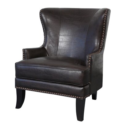 Porter Designs Grant Wingback Chair Upholstery Espresso Brown