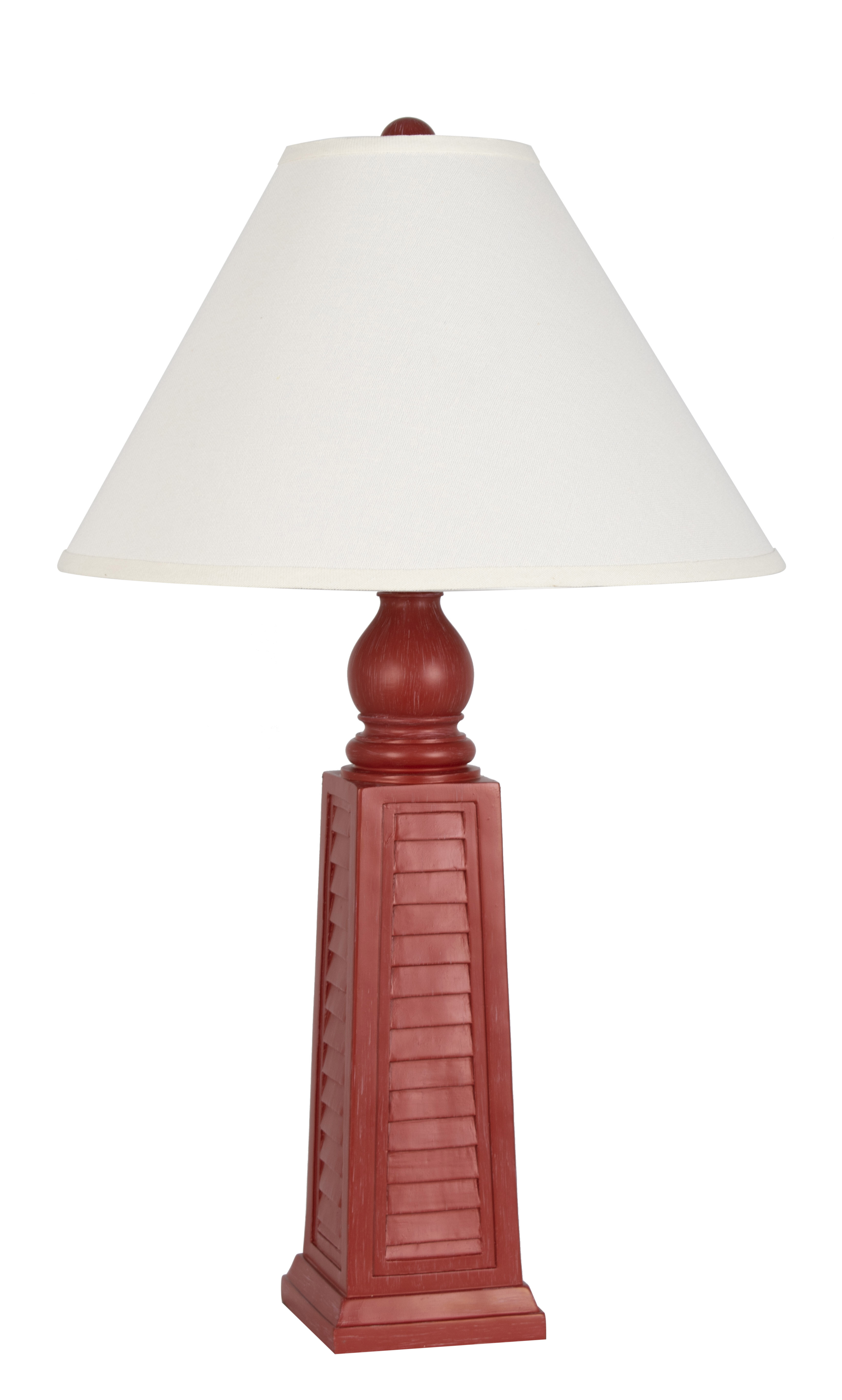 coastal shutter table lamp in red