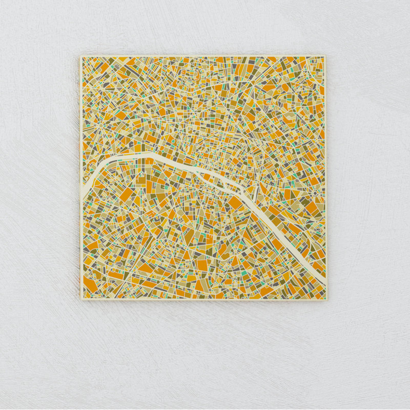 Wrought Studio Abstract City Map Of Paris By Jazzberry Blue Graphic Art On Wrapped Canvas Wayfair