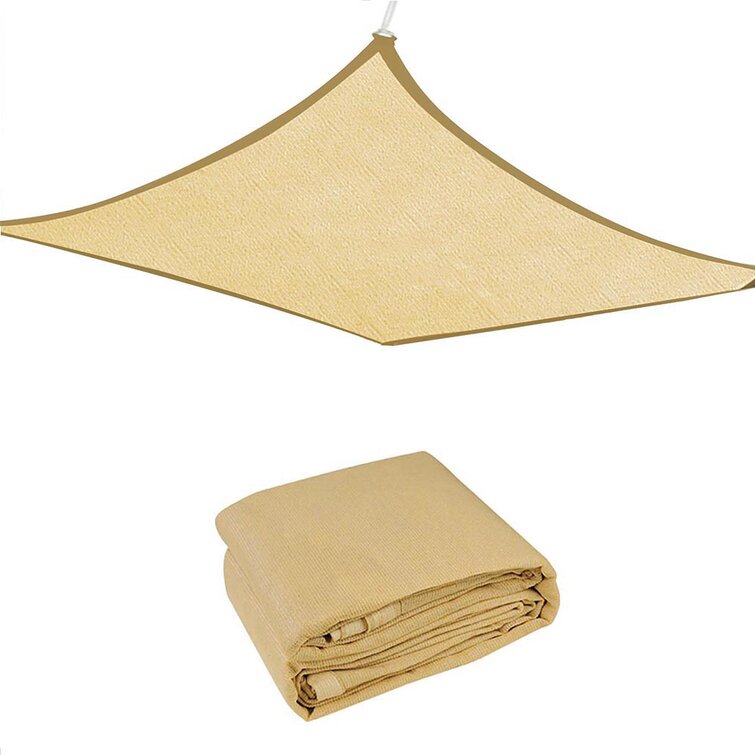 12' x 16' Sun Shade Sail Square Sand 185GSM UV Block Canopy for Patio Lawn Yard 