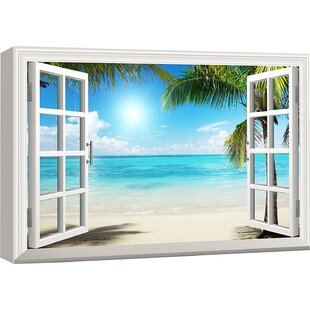 Details about   WINDOW EFFECT BEACH PRINT WALL ARTS ON DIFFERENT SIZES CANVAS PHOTOS PICTURES 